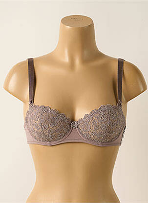 Soutien-gorge effet matière satinée haut soutien-gorge balconnet marron AUBADE femme