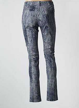 Pantalon slim tissage popeline taille normale bleu EVA KAYAN femme