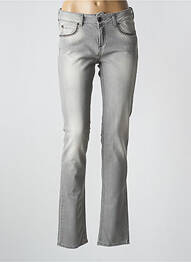Jeans coupe slim stretch taille normale gris FLY GIRL femme