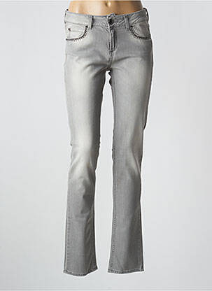 Jeans coupe slim stretch taille normale gris FLY GIRL femme