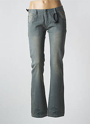 Jeans coupe droite effet usé délavé taille basse bleu IDOLS MAGAZINES femme