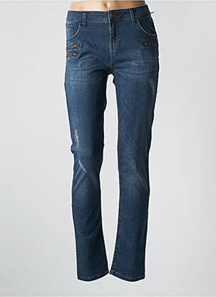 Jeans coupe slim effet usé délavé taille normale bleu STREET ONE femme