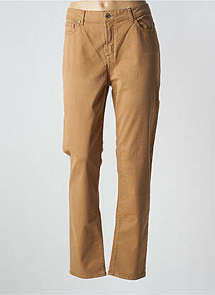 Pantalon slim tissage popeline taille normale beige VOTRE NOM femme