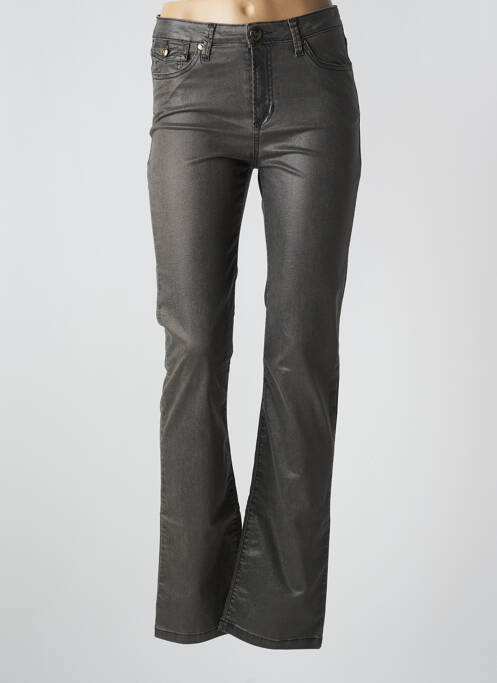 Pantalon droit stretch taille normale gris VOTRE NOM femme