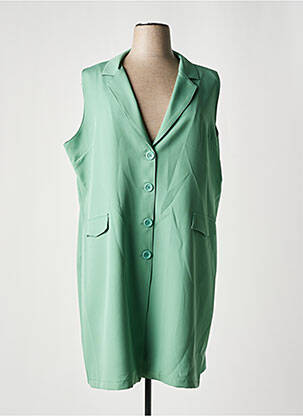 Gilet sans manche fausses poches vert VETISTYLE femme