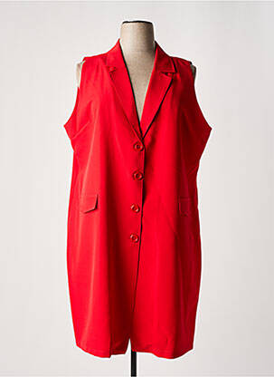 Gilet sans manche fausses poches rouge VETISTYLE femme
