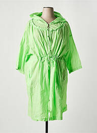 Trench tissage popeline a capuche vert POMME ROUGE femme