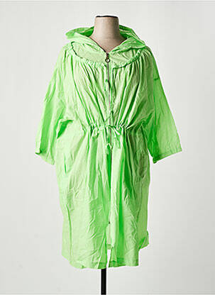 Trench tissage popeline a capuche vert POMME ROUGE femme