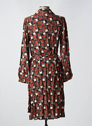 Robe mi-longue manches longues manches longues orange AGATHE & LOUISE femme