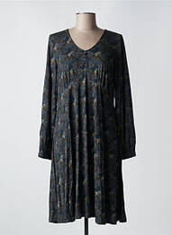 Robe mi-longue manches longues manches longues bleu AGATHE & LOUISE femme