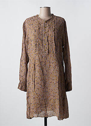 Robe mi-longue coupe évasée manches longues violet AGATHE & LOUISE femme