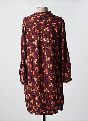 Robe mi-longue manches longues manches longues marron AGATHE & LOUISE femme