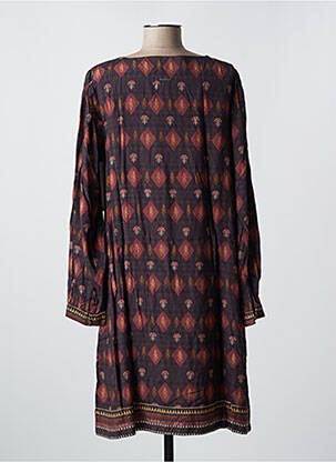 Robe mi-longue manches longues manches longues marron AGATHE & LOUISE femme