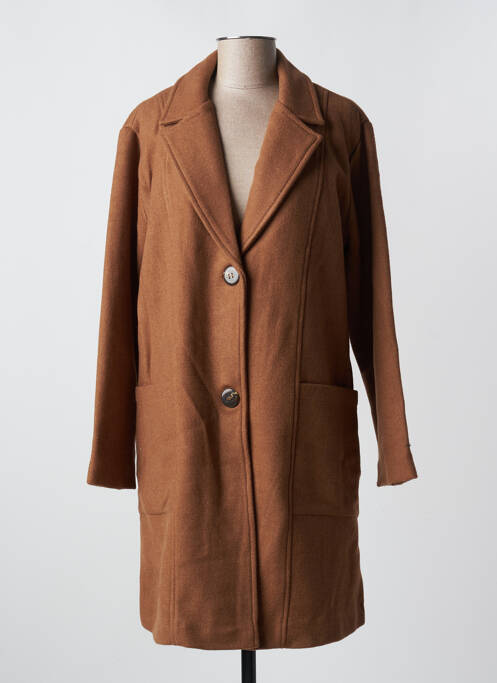 Manteau long marron AGATHE & LOUISE pour femme