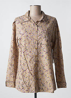 Chemisier imprimé fleurs manches longues beige AGATHE & LOUISE femme