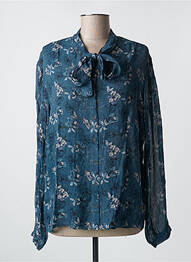 Chemisier imprimé fleurs manches longues bleu AGATHE & LOUISE femme