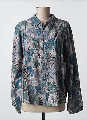Chemisier imprimé fleurs manches longues gris AGATHE & LOUISE femme