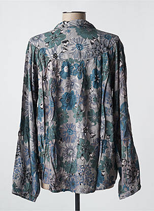 Chemisier imprimé fleurs manches longues gris AGATHE & LOUISE femme