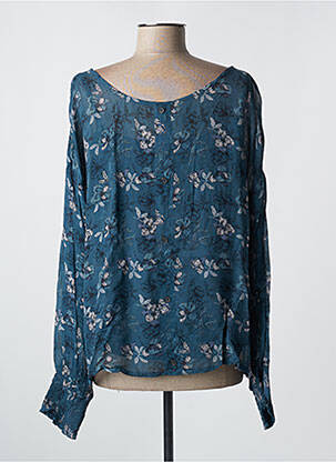 Blouse imprimé fleurs manches longues bleu AGATHE & LOUISE femme