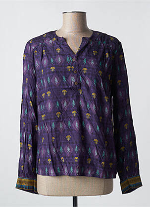 Blouse imprimé fantaisie manches longues violet AGATHE & LOUISE femme