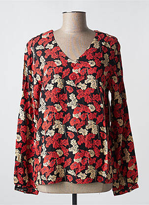 Blouse tissage popeline manches longues orange AGATHE & LOUISE femme