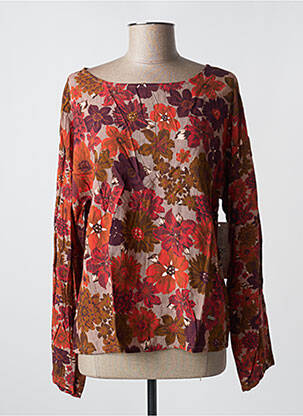 Blouse tissage popeline manches longues orange AGATHE & LOUISE femme