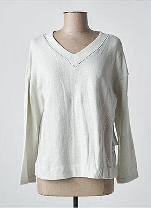 Pull col v manches longues gris AGATHE & LOUISE femme