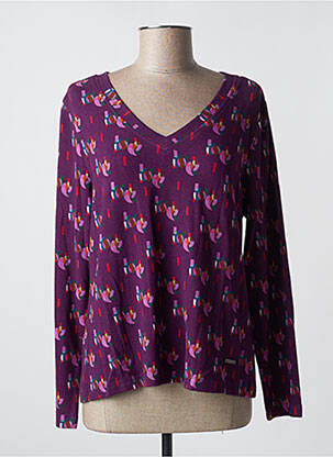 Pull coupe cintrée manches longues violet AGATHE & LOUISE femme