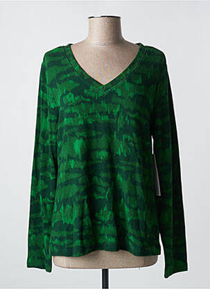 Pull coupe cintrée manches longues vert AGATHE & LOUISE femme