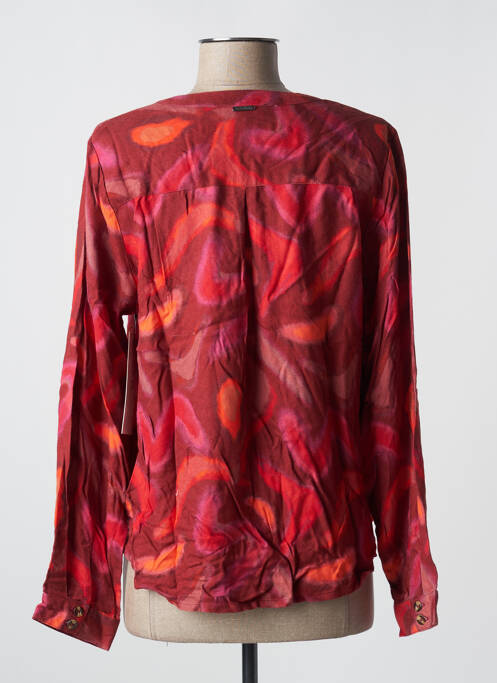 Blouse poignets boutonnés avec fente manches longues rouge AGATHE & LOUISE femme