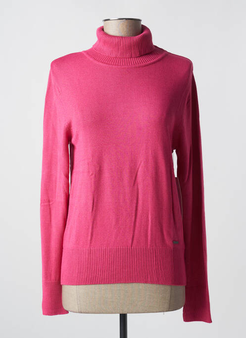 Pull col roulé rose AGATHE & LOUISE pour femme