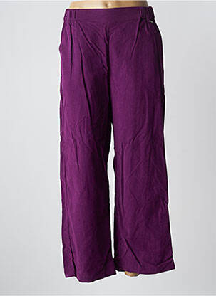 Pantalon large poches taille haute violet AGATHE & LOUISE femme