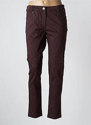 Pantalon slim taille haute taille haute marron AGATHE & LOUISE femme