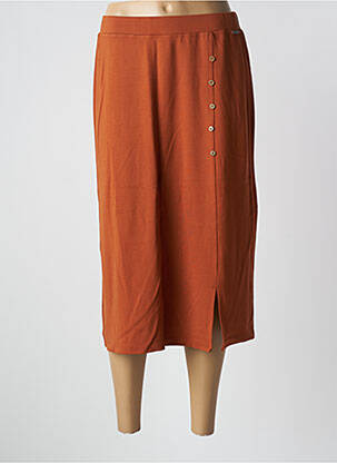 Jupe mi-longue stretch orange AGATHE & LOUISE femme
