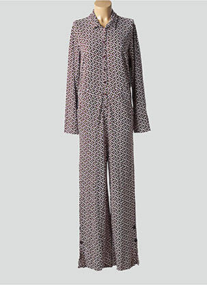 Combi-pantalon fermeture boutonnée sur le devant manches longues rouge AGATHE & LOUISE femme