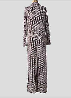 Combi-pantalon fermeture boutonnée sur le devant manches longues rouge AGATHE & LOUISE femme