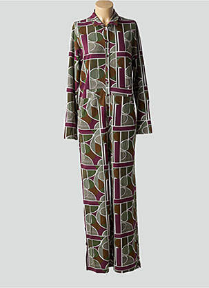 Combi-pantalon fermeture boutonnée sur le devant manches longues violet AGATHE & LOUISE femme