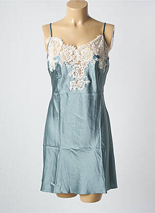 Nuisette/combinette effet matière satinée bleu MARJOLAINE femme