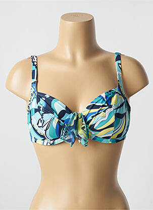Haut de maillot de bain stretch haut soutien-gorge emboitant bleu ANTIGEL femme