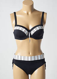 Maillot de bain 2 pièces stretch haut soutien-gorge moulé noir LIDEA femme