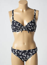 Maillot de bain 2 pièces stretch haut soutien-gorge emboitant noir LIDEA femme