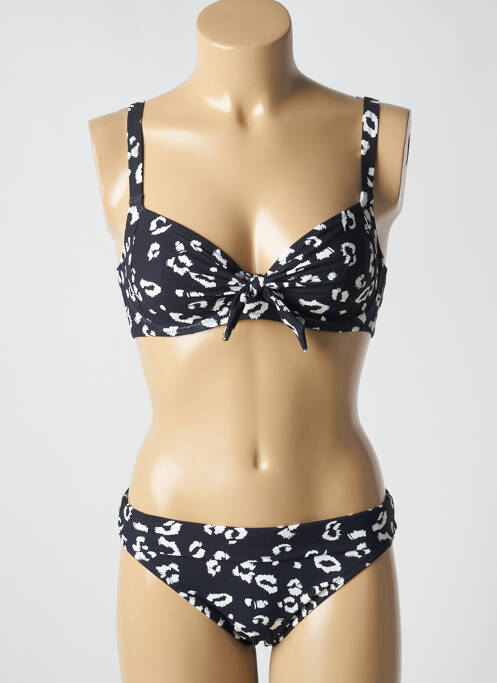 Maillot de bain 2 pièces stretch haut soutien-gorge emboitant noir LIDEA femme