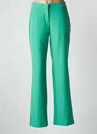 Pantalon flare fermeture zippée sous rabat avec crochet taille normale vert TONI femme
