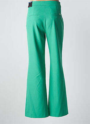 Pantalon flare fermeture zippée sous rabat avec crochet taille normale vert TONI femme