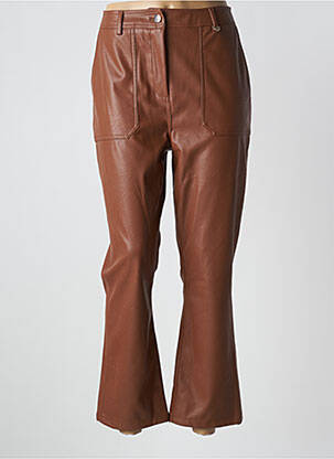 Pantalon droit taille à pinces taille haute marron LOLA CASADEMUNT femme