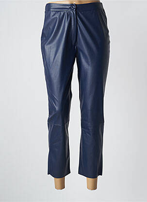 Pantalon 7/8 taille haute taille haute bleu MARIA BELLENTANI femme