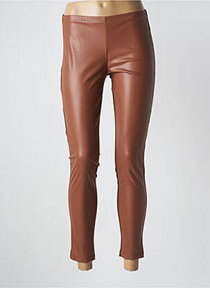 Legging tissage simili-cuir taille normale marron MARIA BELLENTANI femme