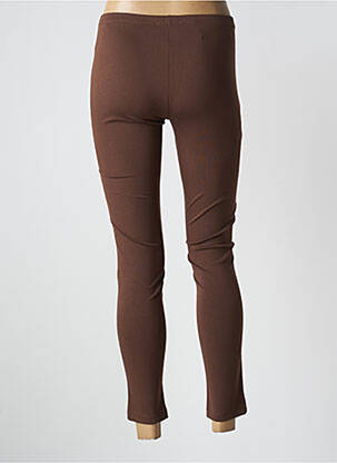 Legging tissage simili-cuir taille normale marron MARIA BELLENTANI femme