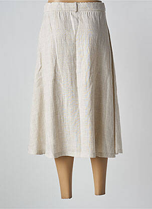 Jupe mi-longue fermeture zip latéral beige MARIA BELLENTANI femme