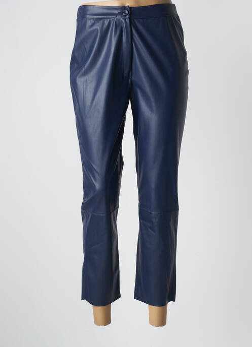 Pantalon 7/8 taille haute taille haute bleu MARIA BELLENTANI femme